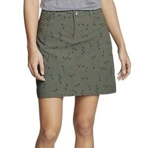 Eddie Bauer Skort Olive Green Sprig Print Size 4